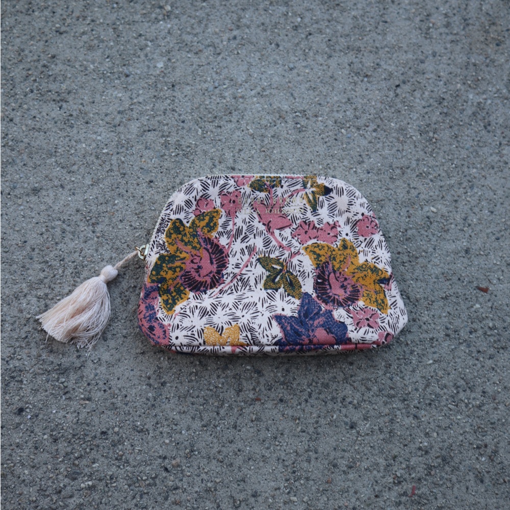 Floral Patterned Pouch with Tassel